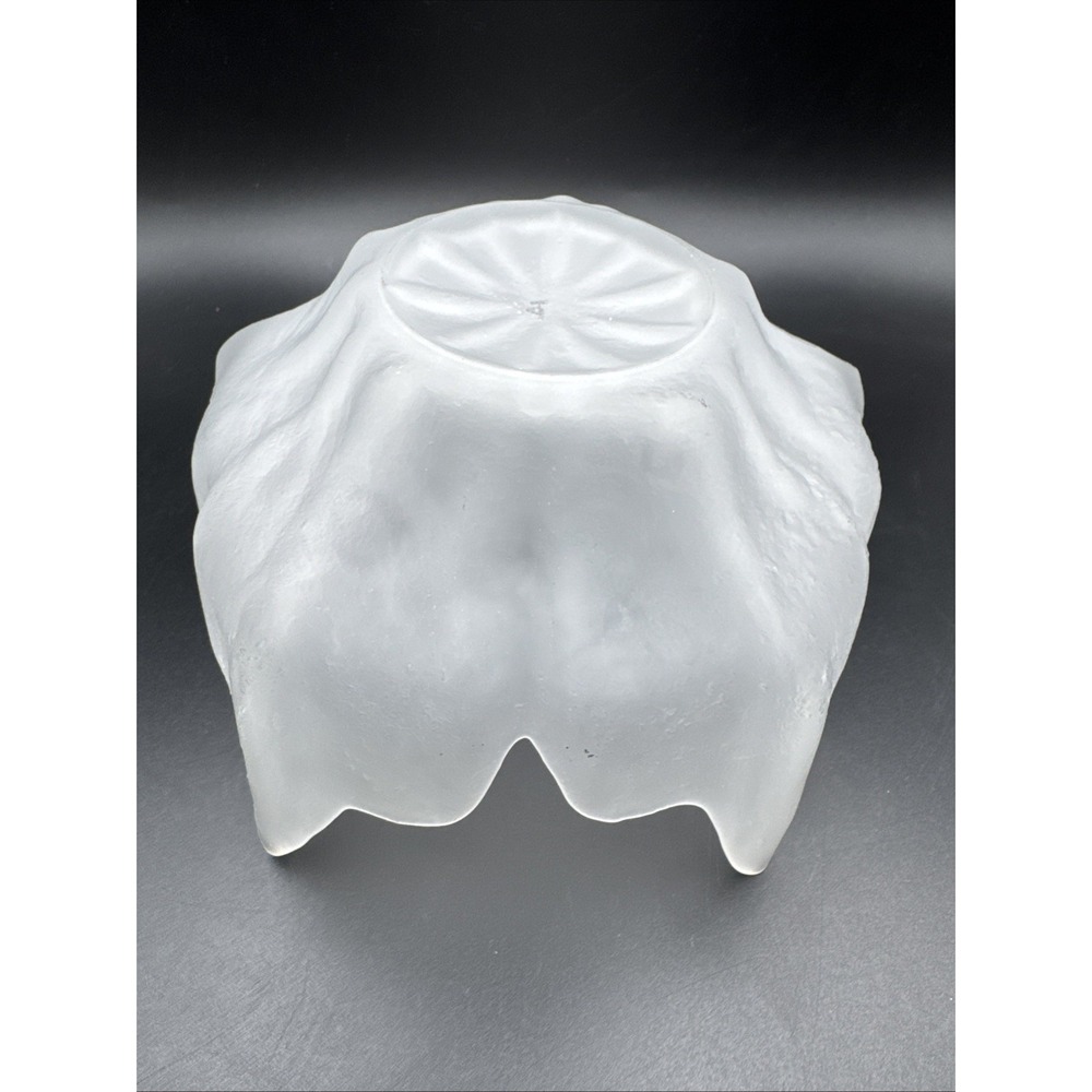 Viking Epic Lotus Blossom Bowl White Frost Vintage Glass MCM Mid Century Modern - Picture 7 of 10